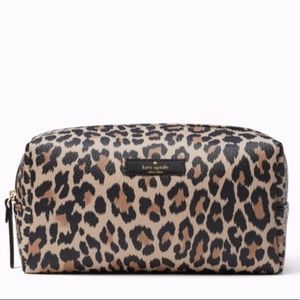 NWT Kate Spade Leopard Davie Cosmetic Bag